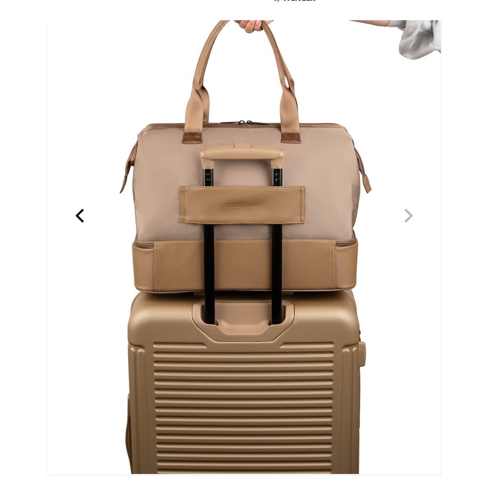 SwissGear Weekender Travel Tote Bag with Shoe Compartment Tan - Carmel NEW - Picture 6 of 15
